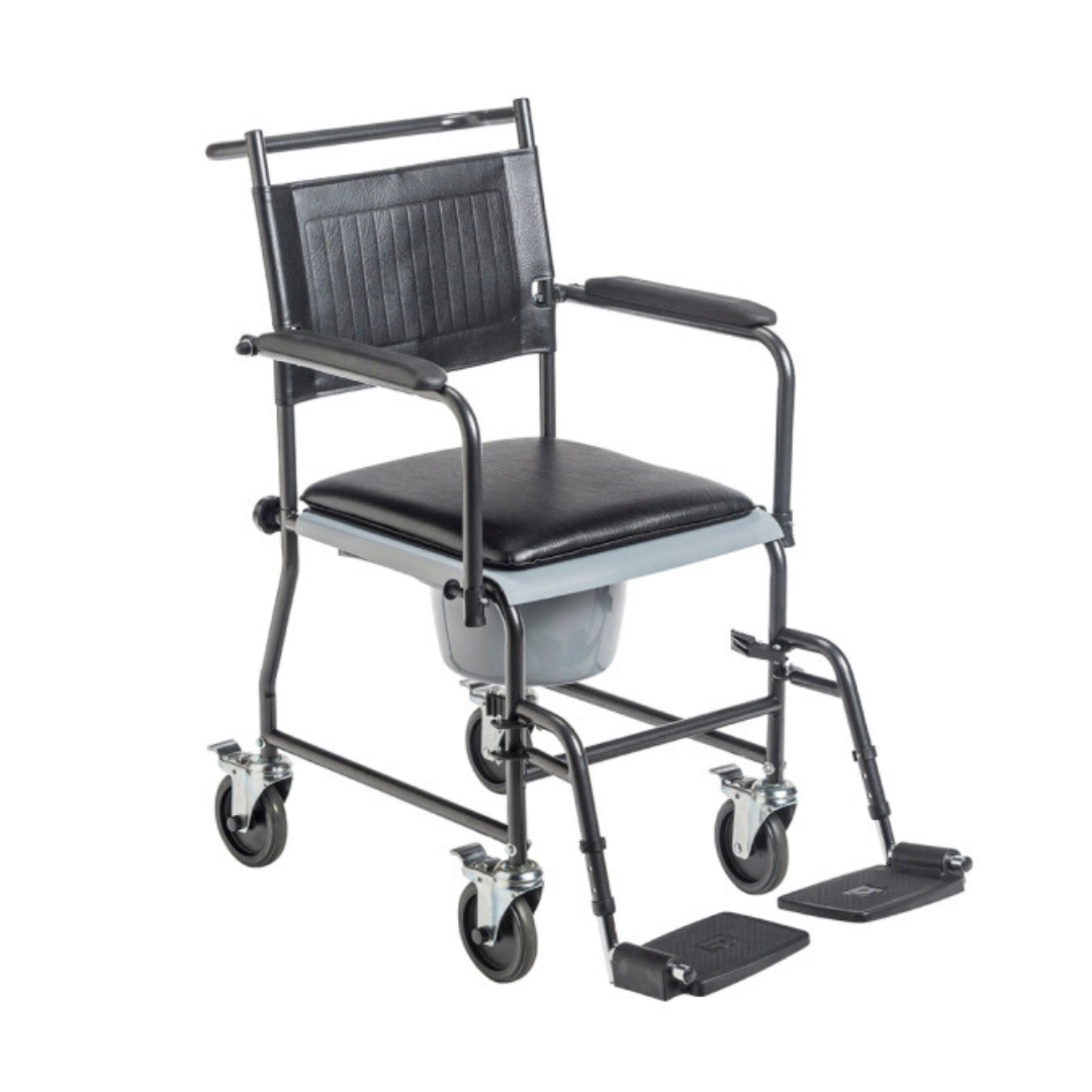 Upholstered Drop Arm Wheeled Commode (11120SV-1F) By Drive