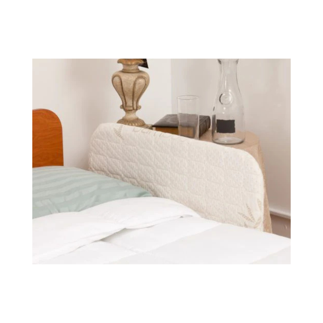 Transfer Master cream quilted Assist Rail Covers protecting bed rails for safety and comfort