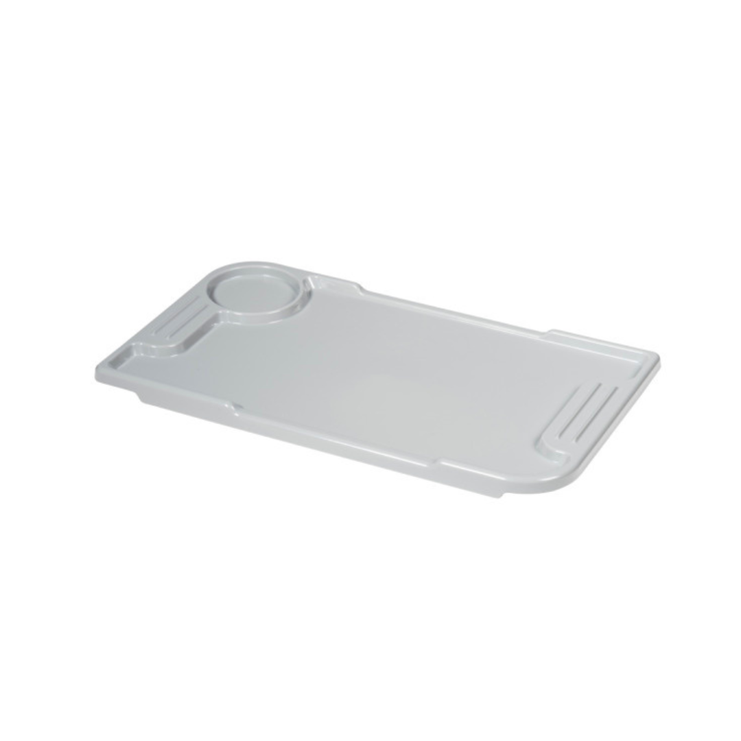 Drive Medical Nitro Sprint Rollator Tray in gray with cup holder and utensil slots