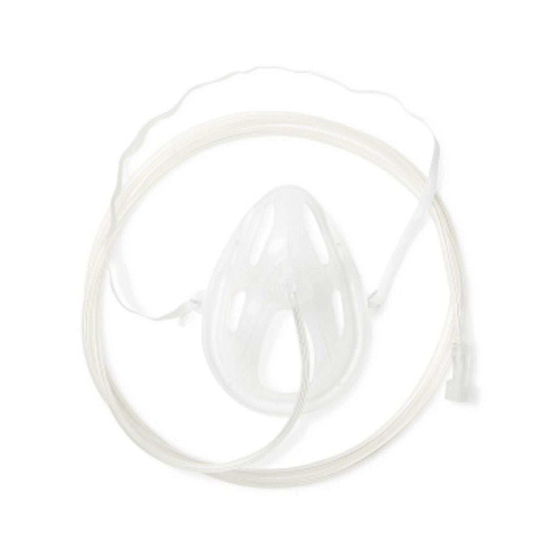 Medline clear adult oxygen mask with tubing elastic strap for hospital use Oxy2Mask Oxygen Masks OK11258ML