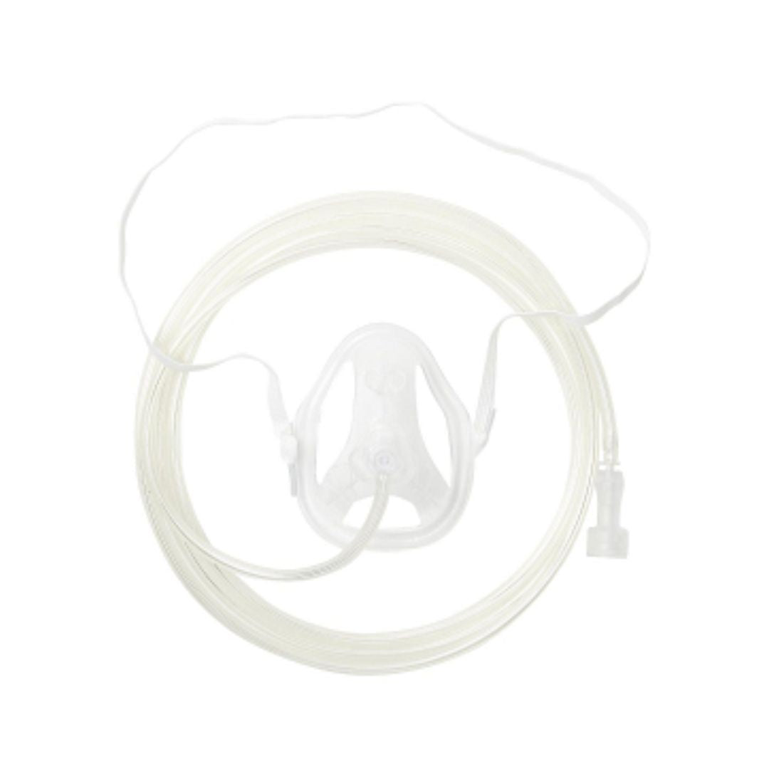 Medline clear oxygen mask with tubing and elastic strap Oxy2Mask Oxygen Masks OK70258ML for patient use