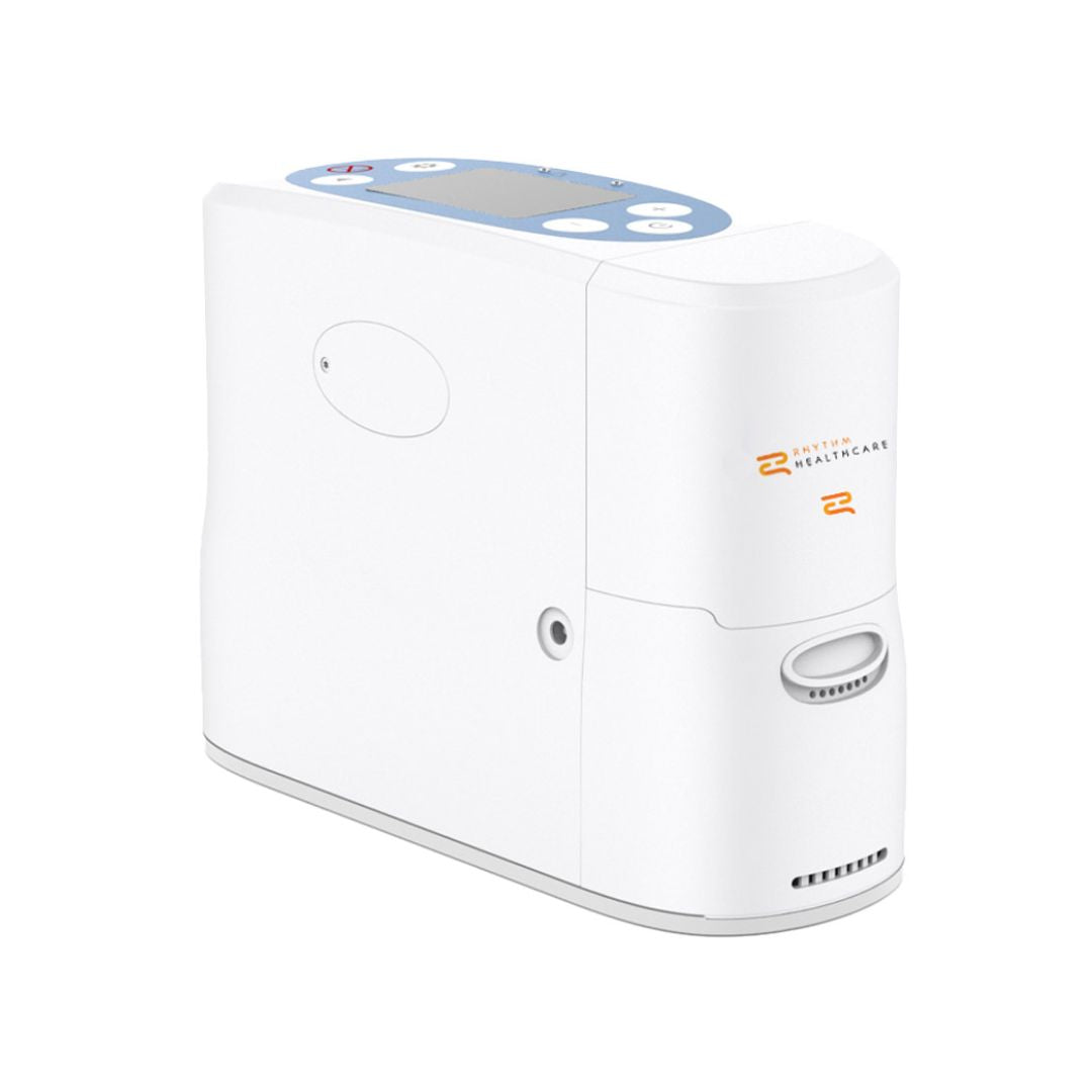 RHYTHM HEALTHCARE P2-E6 PORTABLE OXYGEN CONCENTRATOR white compact design with control panel