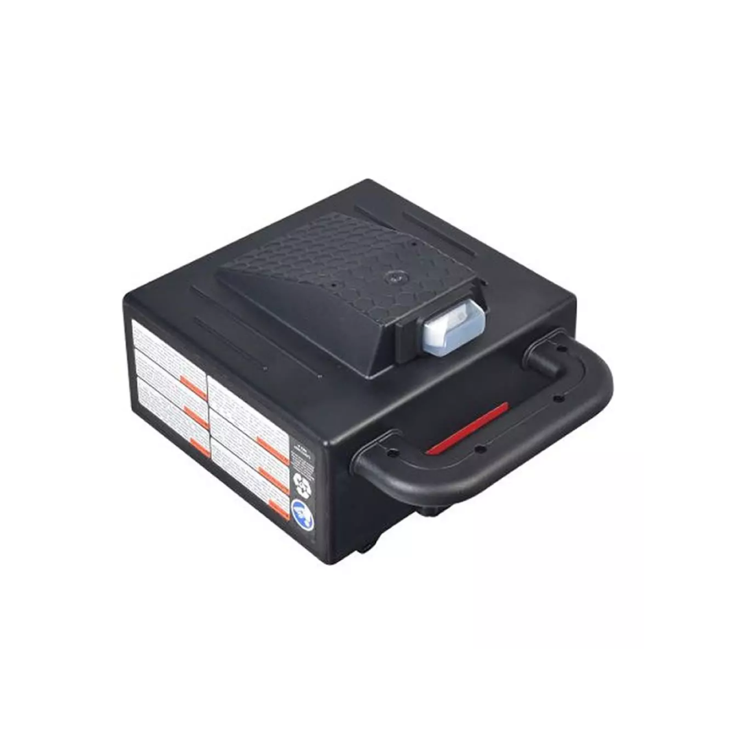 10.4 AH Lithium-ion Travel Battery for Pride Jazzy Passport with black compact design and handle