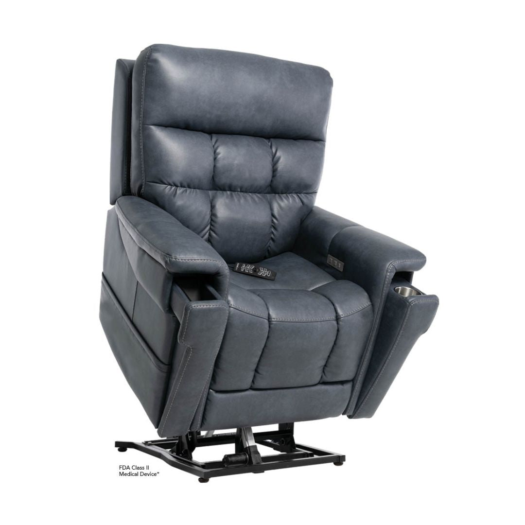 Pride Mobility VivaLift Ultra PLR4955L black leather lift recliner chair with remote control